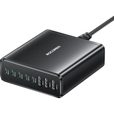 185W 8 Portlu Gan Şarj Cihazı 5*type-C 3*usb-A Notebook iPhone Samsung Uyumlu Şarj Istasyonu