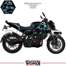 Sv Sticker Works Bajaj NS200 Kaplama Sticker Şimşek Yıldırım Motor Kaplama Modeli Hazır Kit