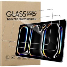 Ekran Koruyucu iPad Pro 13 Inç M4 (2024), 2 Paket Hd Şeffaf Çizilmeye Dayanıklı Temperli Cam [9h Sertlik] Dokunmaya Duyarlı Anti-Parmak Izi Anti-Yağ Koruyucu Ekran Koruyucu Film