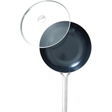 Van Kempen & Begeer 28 cm Wok Fırına Girebilen Seramik Kaplama Cam Kapaklı Çelik