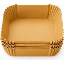 50'li Airfryer Pişirme Kağıdı – Kare, Yanmaz ve Yağ Geçirmez Fritöz Için Uyumlu, Tek Kullanımlık, 16X16 Cm, Kahverengi