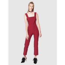 ROMAN Askılı Fermuarlı  Tulum Bordo K1812005_008