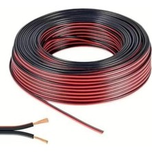 30 Metre Siyah 2 * 0,75 Hoparlör Ses Sitemi Kablosu - Hoporlör Elektrik Tesisat Kordon Kablosu (Siyah, 30 Metre)