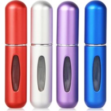 Taşınabilir 5ml Mini Parfüm Atomizer Şişeleri, Doldurulabilir Parfüm Sprey Şişesi, Koku Pompası Kılıfı, Seyahat ve Giden Için Boş Parfüm Şişeleri (4 Paket)