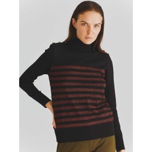 ROMAN Çizgili Ve Boğazlı  Triko Standart Renk K2071088_089