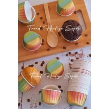 Hediye Sepeti 50'li Gökkuşağı Muffin Kek Kalıbı, Kek Kapsülü Cupcake Kalıbı, Airfryer Uyumlu