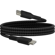 Boost Charge Örgülü Usb-C, Hızlı Şarj Cihazı, Usb-C Şarj Kablosu, iPhone 16, 15, Samsung Galaxy S24, S23, Pixel, Ipad, Macbook, Nintendo ve Daha Fazlası Için Hızlı Şarj, 1 Metre, Siyah