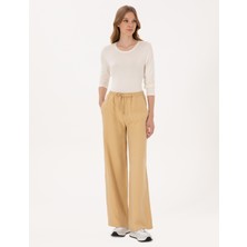 Pierre Cardin Kadın Kum Loose Fit Kanvas Pantolon 50318198-VR085
