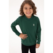 U.S. Polo Assn. Erkek Çocuk Koyu Yeşil Basic Bisiklet Yaka Sweatshirt 50314971-VR079