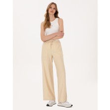 Pierre Cardin Kadın Bej Loose Fit Kanvas Pantolon 50318198-VR011