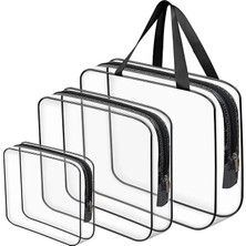 Tatil, Plaj, Kozmetik, Makyaj Bakım Çantası Seti, Şeffaf Su Geçirmez, 3 Adet Organizatör Çanta (1 x 3 Adet)