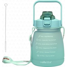 Lusca Bpa Içermez Motivasyonel Su Matarası 1,3 Lt Yeşil Su Matarası,su Şişesi,suluk