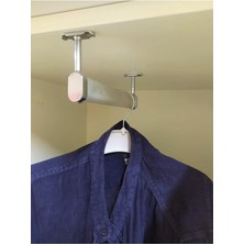 25 cm Dolap Içi Oval Elbise Askı Borusu 2 Adet Tavan Askı Aparatı Vidaları