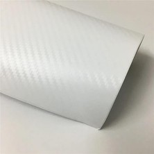 3D Beyaz Karbon Folyotırtıklı Desen Hava Kanallı Kendinden Yapışkanlı Otomobil Jant Motorsiklet Bisiklet Mobilya Beyaz Eşya Aksesuar Kaplama Folyosu (152CMX2METRE)