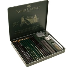 Pitt Grafit Sanat Seti, Siyah, 19 Parça, Kömür Kalem ve Aksesuarlarla, Gölgelendirme ve Eskiz Için