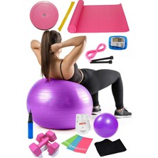 Jet 15 Li Pilates Seti Topu Pilates Bandı Dambıl Minder Atlama Ipi Twister Aerobik Kemer Adımsayar