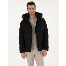 Pierre Cardin Erkek Siyah Kapüşonlu Şişme Mont 50310161-VR046