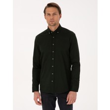 Pierre Cardin Erkek Koyu Haki Regular Fit Uzun Kollu Gömlek 50311308-VR111