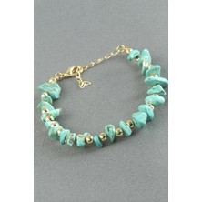 Bijuteri Net Turkuaz Kırık Doğaltaş Bileklik