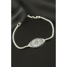Bijuteri Net Oval Zirkon Taşlı Çocuk Bileklik 16 cm