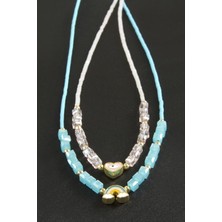 Bijuteri Net Karışık Figürlü Miyoki Boncuk Küp Kristal Kolye 1 Adet