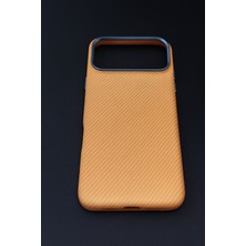 iPhone 17 Pro Magsafe Destekli Karbon Dokulu Krom Çerçeveli Premium Kılıf - Palermo