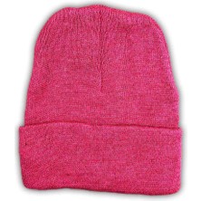 Royaleks Unisex Basic Düz Katlamalı Bere Fuşya