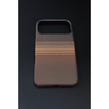 iPhone 17 Pro Magsafe Destekli Karbon Dokulu Krom Çerçeveli Premium Kılıf - Palermo