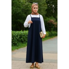 Hazego Kadın Lacivert Basic Ayarlanabilir Askılı Jile Elbise