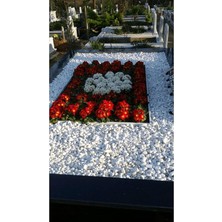 Mezar Taşı 11 kg 2-4 cm Beyaz Dolomit Taş Dere Çakıl Taşı Bahçe Süs Taşı Mezar Süsleme Taşı