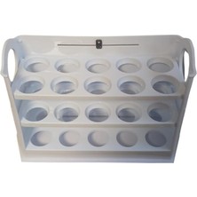 Katlı Yumurtalık Buzdolabı Organizeri Saklama Kabı 30 Bölmeli Raflı Yumurta Kutusu Düzenleyici (1, Beyaz)