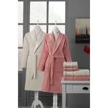 Özdilek Dori Aile Bornoz Seti 6 Parça Kiremit-Bej