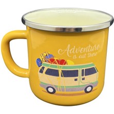 Orcamp Retro Emaye Kupa Bardak Adventure Hardal (OUT-1900)