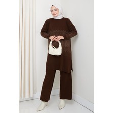 Simli Triko Tunik Pantolon Takım