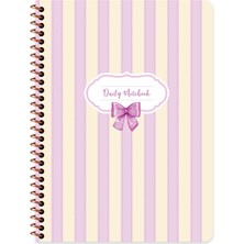 Keskin Color Keskin 16,5*22,5 Kurdele Çizgisiz Spiralli Sert Kapak Defter- Mor Kurdele