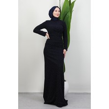 Taşlı Asena Elbise Lacivert