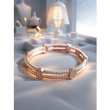 Zerium Zarif Güç Çift Sıra Gold Kelepçe