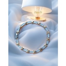 Zerium Zarif Yıldız Parıltısı Gold Renk Şık Bileklik