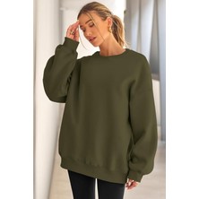 Genius Store Genıus Store Kadın Sweatshirt Oversize Geniş Kalıp Içi Şardonlu Bisiklet Yaka Oversize sweatshirt Kadın-Sweatshırt