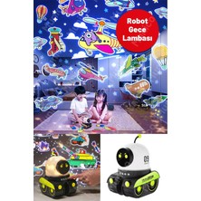 Munico Projeksiyonlu Robot Gece Lambası – Yıldızlı ve Temalı Işık Gösterisi | Çocuk Odası Için Hediye