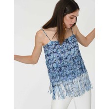 ROMAN Askılı Desenli Bluz Standart Renk Y1913096_089