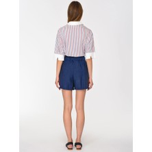 ROMAN Toka Detaylı Cepli Piliseli Şort Lacivert Y1912611_015