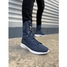 Ebrus Trend JET-799 Verton Bağcıklı Ortopedik Taban Günlük Cilt Erkek Askeri Postal Bot CBT Lacivert