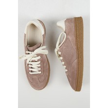 Krähe Palminteri 2 Erkek Hakiki Deri Bağcıklı Vizon -Ekru Sneakers