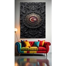 Özkacar Group Türk Bayrağı Türklük Asildir 1 Ev Duvar Salon Güzellik Salonu Ofis Dükkan Dekarasyon Kanvas Tablo