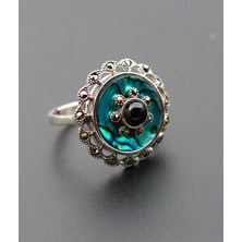 Siyah İnci Oltutaşı 925 Ayar Gümüş Kadın Yüzük SY00098