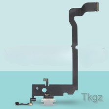 Tkgz Apple İphone XS MAX Full Şarj Soketi Filmi FLEX  (GÜMÜŞ)