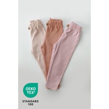 Luppinos Candy 3lü %100 Pamuk Bebek Tayt Pantolon Set