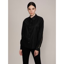 ROMAN Şerit Detaylı  Gömlek Siyah K1913536_001