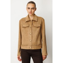 Ekol Çıtçıtlı Süet Mont Vizon 08015